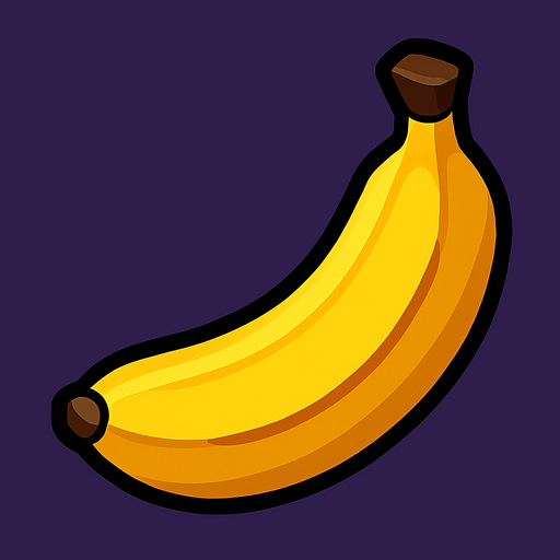 banana.
In-Game asset.  2d.  High contrast.  No shadows