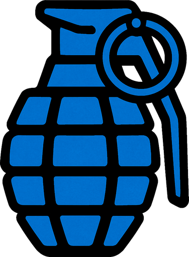 blue hand granade.
In-Game asset.  2d.  High contrast.  No shadows