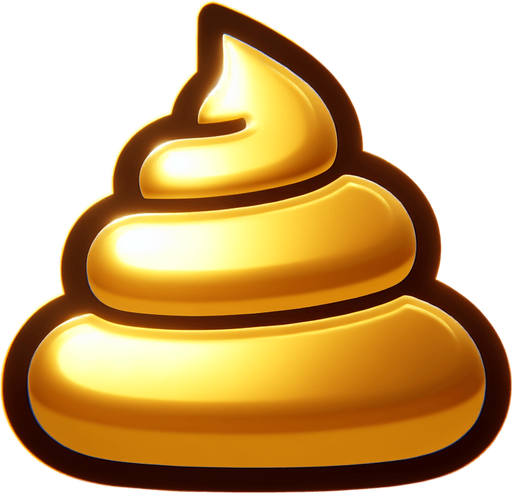 золотая какашка.
Single Game Texture. In-Game asset. 2d. Blank background. High contrast. No shadows.