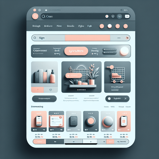 A clean and functional mobile app UI designed to simulate a browser displaying a shopping website. The interface features a standard browser layout, with a slim address bar at the very top of the screen and navigation buttons (back, forward, refresh) on the left side of the bar. The webpage content takes up the rest of the screen, displaying a modern shopping site.

The shopping page is styled with a grid layout showcasing product thumbnails, prices, and brief descriptions, using a minimal design with soft colors and clear fonts. Subtly integrated towards the top-left corner of the screen, within the browser's interface or website header, is a small, unobtrusive indicator or icon. This subtle detail could be a faint symbol, a highlight on a word, or a unique design element that hints at a hidden clue, blending seamlessly with the overall layout while encouraging observant players to investigate further. The interface remains sleek, user-friendly, and visually balanced..
Single Game Texture. In-Game asset. 2d. Blank background. High contrast. No shadows.