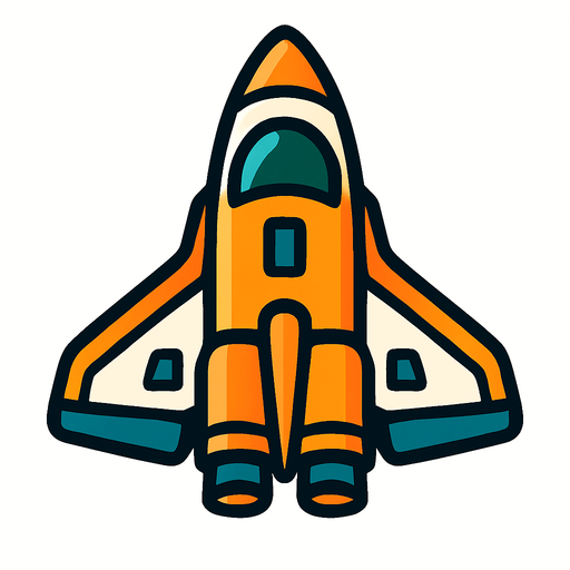 uzay aracı.
In-Game asset.  2d.  High contrast.  No shadows