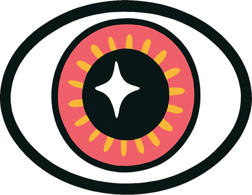 Labubu eye.
In-Game asset.  2d.  High contrast.  No shadows oval