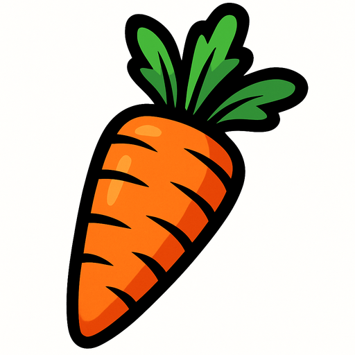 Carrotte.
In-Game asset.  2d.  High contrast.  No shadows