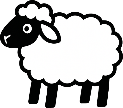 koyun beyaz.
In-Game asset.  2d.  High contrast.  No shadows