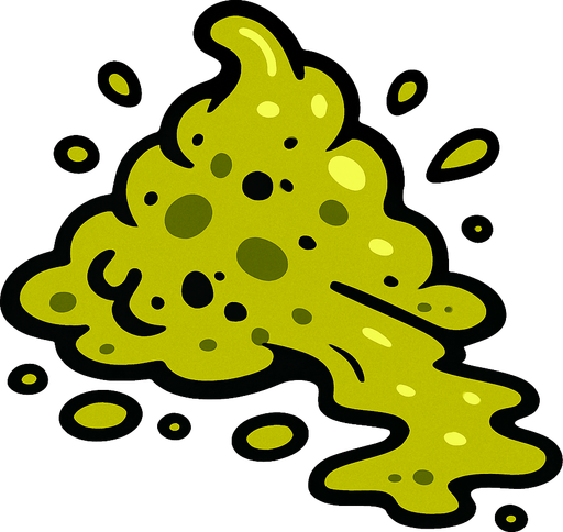 vomit.
In-Game asset.  2d.  High contrast.  No shadows