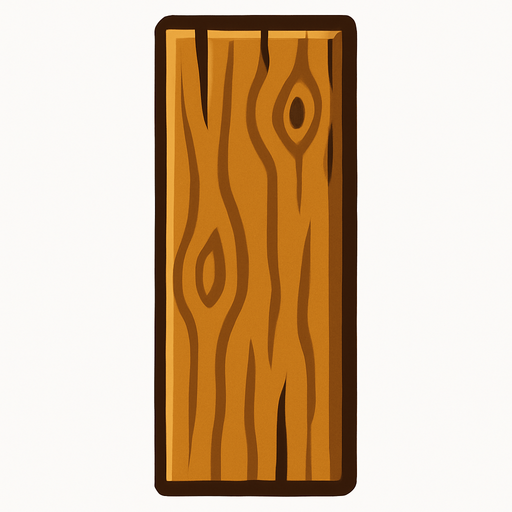 wood pole rectangular flat.
In-Game asset.  2d.  High contrast.  No shadows