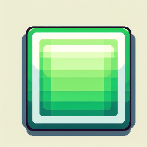 Um quadrado verde gradiente verde verde claro, com borda branca,2d pixel fundo png.
Single Game Texture. In-Game asset. 2d. Blank background. High contrast. No shadows.