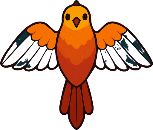 kuş bakışı bird.
In-Game asset.  High contrast.  No shadows