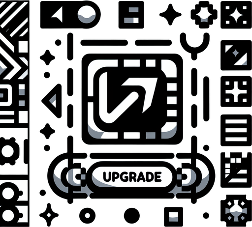 upgrade button.
Single Game Texture. In-Game asset. 2d. Blank background. High contrast. No shadows.