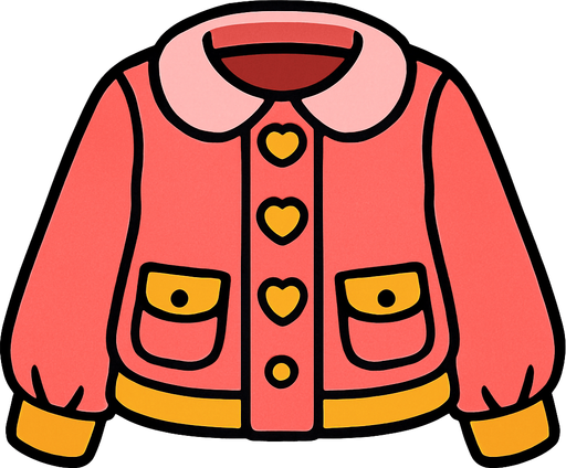 cute designer jacket top view..
In-Game asset.  2d.  High contrast.  No shadows
