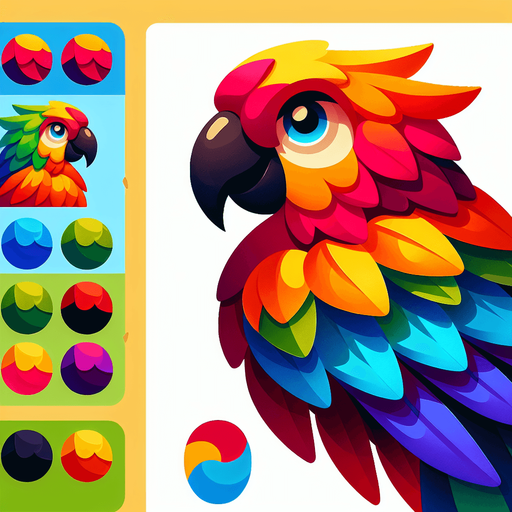 parrot bird.
Single Game Texture. In-Game asset. 2d. Blank background. High contrast. No shadows.