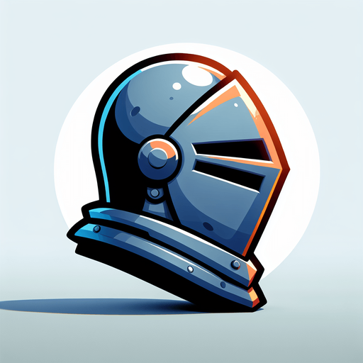 A knights helmet. Side view. Cartoon..
Single Game Texture.  In-Game asset.  2d.  Blank background.  High contrast.  No shadows