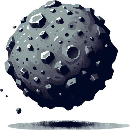 a single asteriod texture.
Single Game Texture.  In-Game asset.  2d.  Blank background.  High contrast.  No shadows