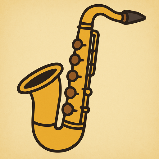 Saxophone in professor Layton game style.
In-Game asset.  2d.  High contrast.  No shadows