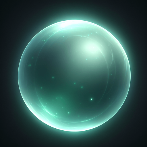 Subtle orb of green light, floating, realistic, glowing ghost orb 
Single Game Texture. In-Game asset. 2d. Blank background. High contrast. No shadows.