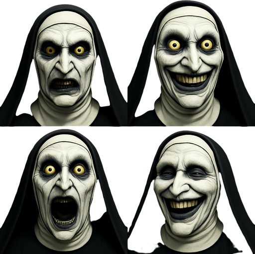3D the nun Scary and funny face meme. different faces look. face only
In-Game asset.  3D.  High contrast.  No shadows
