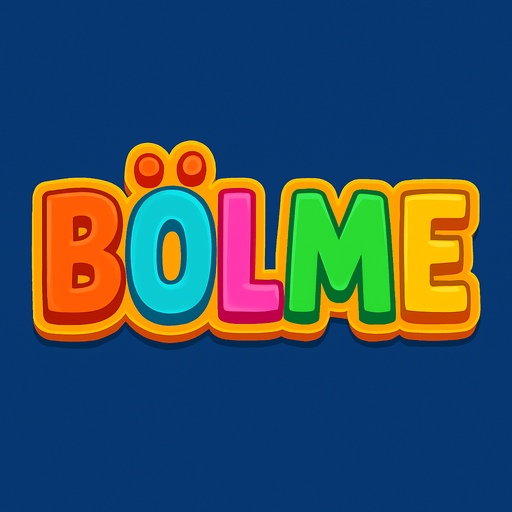 Just write 'BÖLME' as a title in colorful text..
In-Game asset.  2d.  High contrast.  No shadows