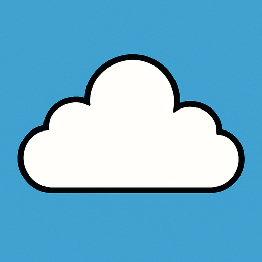 Haz una sola nube carton de color blanco.
In-Game asset.  High contrast.  No shadows
