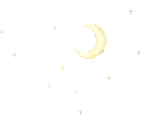 Night sky background, dark blue clouds, stars and moon, peaceful nighttime atmosphere, 2D pixel art.
In-Game asset.  2d.  High contrast.  No shadows