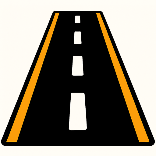 Road.
In-Game asset.  2d.  High contrast.  No shadows. Road
