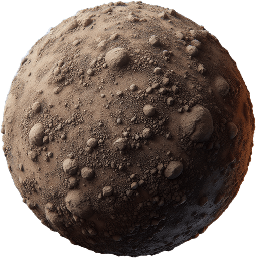 Dirt particle.
Single Game Texture.  In-Game asset.  2d.  Blank background.  High contrast.  No shadows