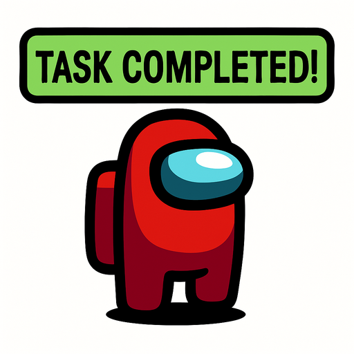 taskCompleted among us.
In-Game asset.  2d.  High contrast.  No shadows