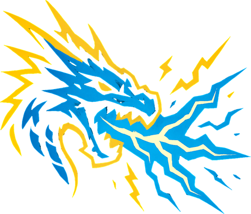 efek slash kepala naga petir ke depan.
In-Game asset.  2d.  High contrast.  No shadows