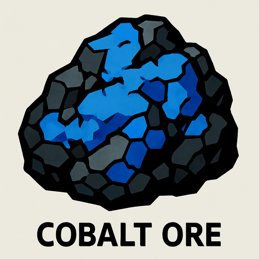 Cobalt cevheri.
In-Game asset.  2d.  High contrast.  No shadows