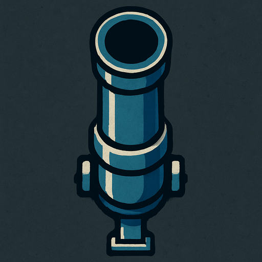 roket namlusu kuş bakışı ,üstten görünüm..
In-Game asset.  2d.  High contrast.  No shadows