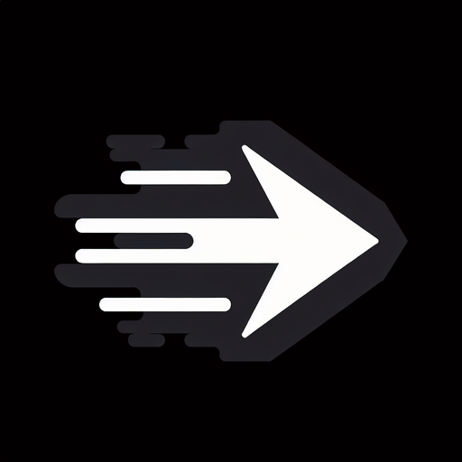 Fast white up arrow. Simple design. Black background..
Single Game Texture.  In-Game asset.  2d.  Blank background.  High contrast.  No shadows