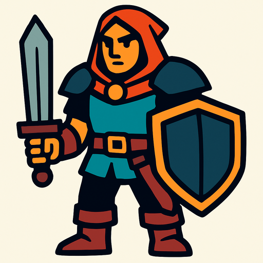 game Charakter.
In-Game asset.  2d.  High contrast.  No shadows