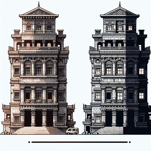 Building.
Single Game Texture. In-Game asset. 2d. Blank background. High contrast. No shadows.