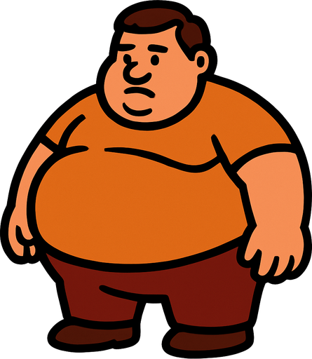 fat.
In-Game asset.  2d.  High contrast.  No shadows