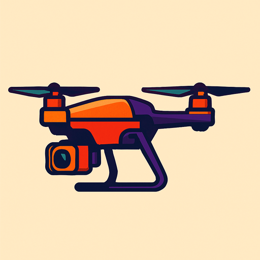 drone side view.
In-Game asset.  2d.  High contrast.  No shadows