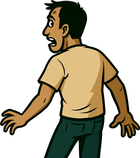 same person without anything no chair or any locks on the image and he is facing the screen by its back.