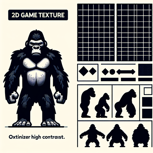GORILLA.
Single Game Texture. In-Game asset. 2d. Blank background. High contrast. No shadows.