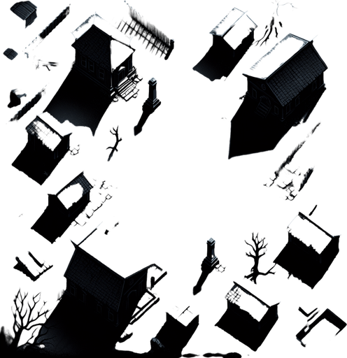 Arrière plan sombre d'horreur avec un angle vu depuis le haut.
2d. Blank background. High contrast. No shadows.