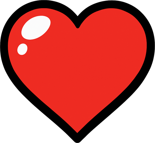 Heart.
In-Game asset.  2d.  High contrast.  No shadows