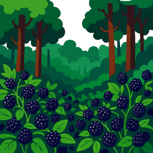 böğürtlen ormanı.
In-Game asset.  2d.  High contrast.  No shadows