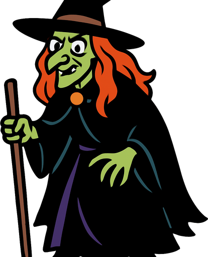 מכשפה מהאגדות.
In-Game asset.  2d.  High contrast.  No shadows