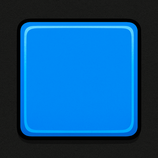 a simple square button in blue color.
In-Game asset.  2d.  High contrast.  No shadows