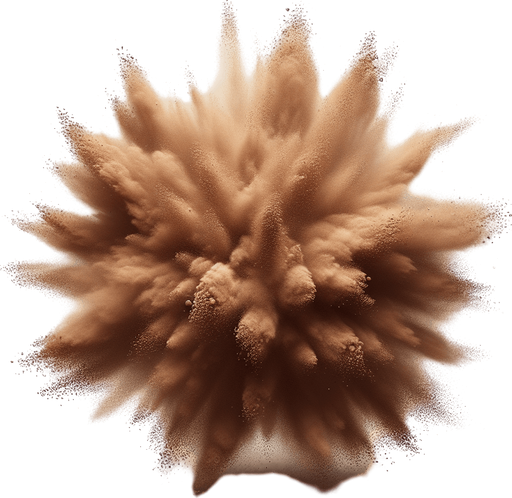 a single brown dust particle.
Single Game Texture. In-Game asset. 2d. Blank background. High contrast. No shadows.