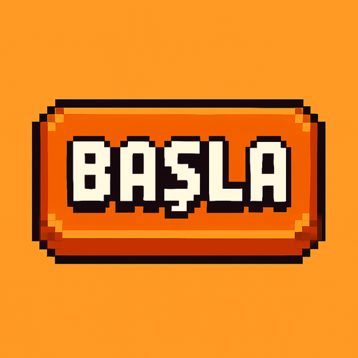 pixelart button.  have text in middle "BAŞLA".
In-Game asset.  2d.  High contrast.  No shadows