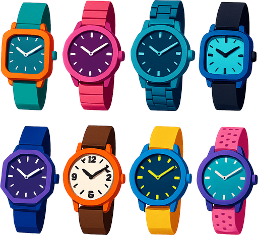 Pack of different watches.
In-Game asset.  High contrast.  No shadows. 3D