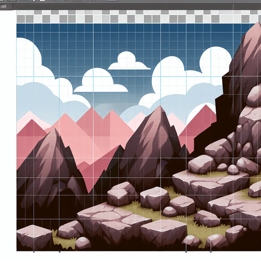 mountain rocks.
Single Game Texture. In-Game asset. 2d. Blank background. High contrast. No shadows.