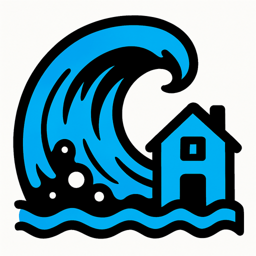 tsunami.
In-Game asset.  2d.  High contrast.  No shadows