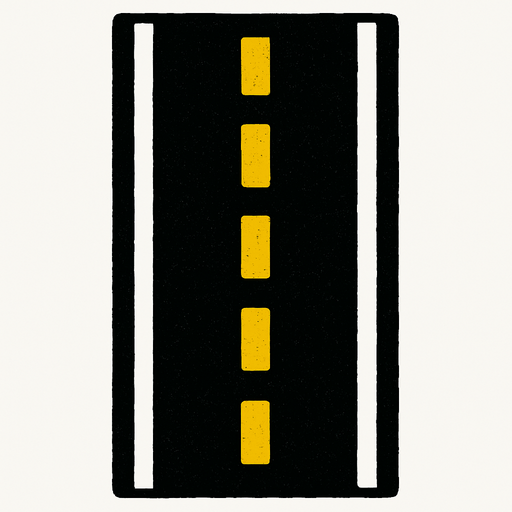 lines in the middle of the road.
In-Game asset.  2d.  High contrast.  No shadows