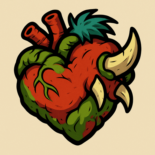 Troll heart.
In-Game asset.  2d.  High contrast.  No shadows