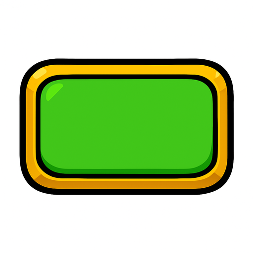 green button empty.
In-Game asset.  2d.  High contrast.  No shadows