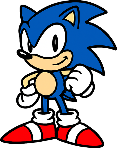 sonic.
In-Game asset.  2d.  High contrast.  No shadows